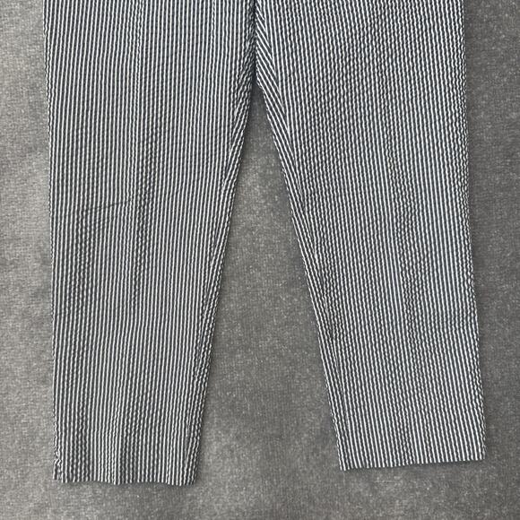 Ann Taylor Pants Womens 8 Blue White Striped Seersucker Cropped Stretch Cotton - Picture 3 of 11